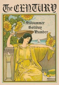 old fashioned magazine with lady wearing a yellow dress on the cover