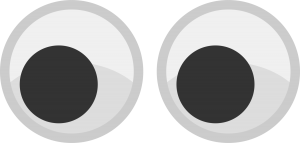 cartoon image of two circles with two inner black circles that look like crafter's wiggly eyes
