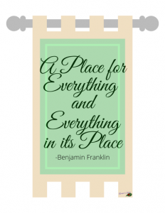 a place for everything and everything in its place sign