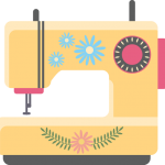 yellow clip art sewing machine