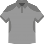 individual image of cartoon style grey polo shirt
