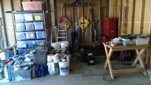 organized clutter in garage